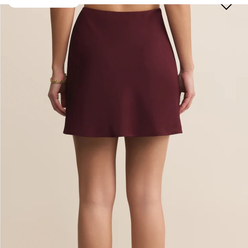 Z Supply Burgundy Mini Skirt - Picture 2 of 4